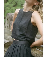 French Connection Women's Birdie Linen-Blend Midi Skirt