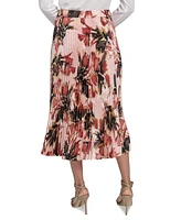 Calvin Klein Petite Printed Pleated Midi Skirt