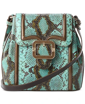Brahmin Margo Turquoise-Stone Tecoma Leather Crossbody