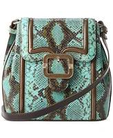 Brahmin Margo Turquoise-Stone Tecoma Leather Crossbody