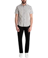 Karl Lagerfeld Paris Men's Short Sleeve Striped Button-Front Shirt