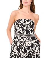 Msk Women's Strapless Straight-Leg Jumpsuit