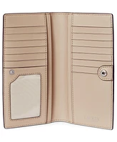 Lauren Ralph Lauren Crosshatch Leather Slim Snapped-Closure Wallet