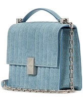 kate spade new york Deco Denim Chain Leather Shoulder Bag