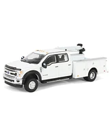 1/64 2020 F-450 Super Duty Dually Service Bed & Crane White Exclusive 51397-a