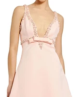 Mac Duggal Women's Hand Beaded Detail A-Line Mini Dress