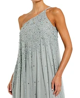 Mac Duggal Women's One Shoulder Embellished Trapeze A Line Gown