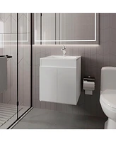 Shoshoni Bathroom Vanity with two Doors, White