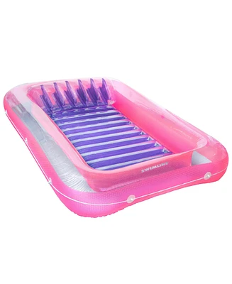 Swimline Classic Edition Inflatable Suntan Tub Floating Pool Hybrid Lounge, Pink