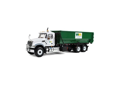 First Gear 1/34 Mack Granite Waste Management Truck With Green Roll Off Container