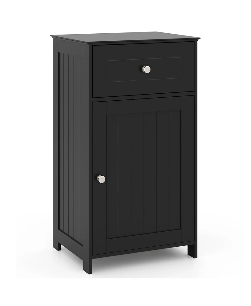 Slim Bathroom Storage Cabinet – Drawer, Single Door & Adjustable Shelf