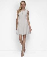 Dkny Women's Zip-Front Sleeveless Scuba Crepe Dress