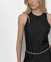 Dkny Women's Chain-Belt Sleeveless Midi Dress