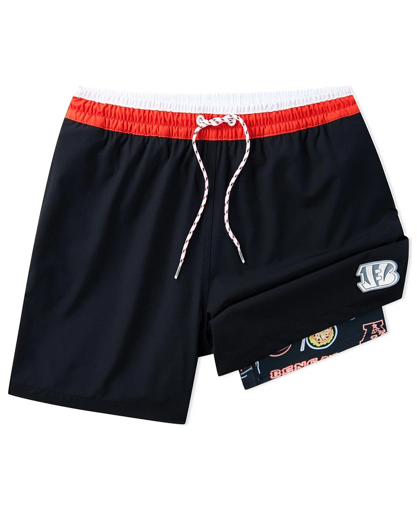 Chubbies Men's 5.5" Black Cincinnati Bengals Lined Classic Swim Trunks