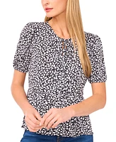 CeCe Women's Tie-Front Floral-Print Top
