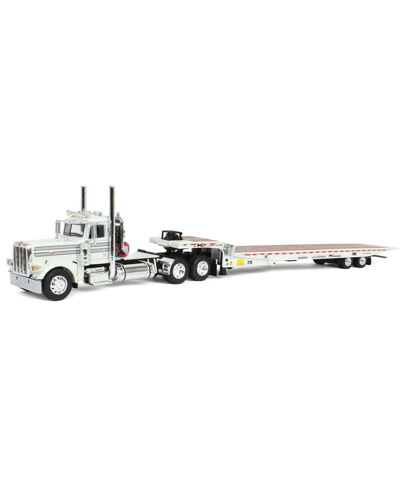 First Gear Dcp 1/64 White Peterbilt 389 with Landoll 440 Series Traveling Axle Trailer 60-2038