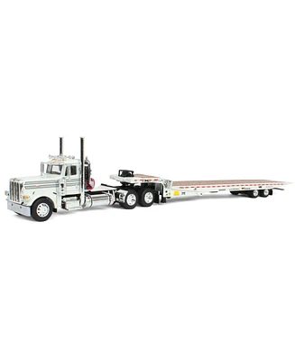 First Gear Dcp 1/64 White Peterbilt 389 with Landoll 440 Series Traveling Axle Trailer 60-2038