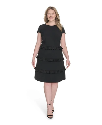 Eliza J Plus Stretch Crepe A-Line Dress