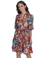 Jessica Howard Women's 3/4-Sleeve A-Line Dress
