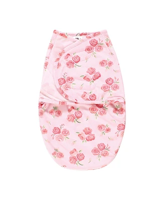 Hudson Baby Baby Girls Hudson Plush Faux Fur Swaddle Wrap, Blush Rose, 0-3 Months
