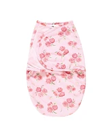 Hudson Baby Baby Girls Hudson Plush Faux Fur Swaddle Wrap, Blush Rose, 0-3 Months