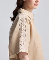 Reistor Women's Boxy Shirt with Lace
