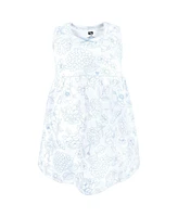 Hudson Baby Girls Cotton Dress and Cardigan Set Blue Blossom