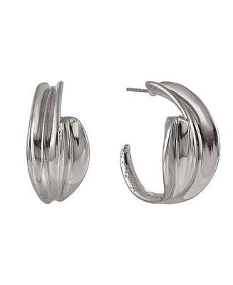 Laundry by Shelli Segal Post Silver Tone Hoop Earrings