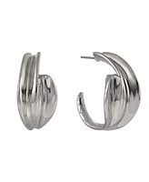 Laundry by Shelli Segal Post Silver Tone Hoop Earrings