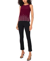 Msk Petite Round-Neck Sleeveless Top