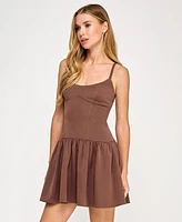 Seni & Cade Juniors' Drop-Waist Sleeveless Fit Flare Dress