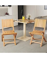 2-Piece Outdoor Dining Chairs with Slatted Seat for Durable and Stylish Patio Seating
