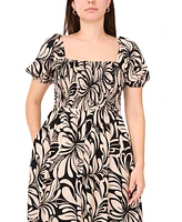 Msk Petite Square-Neck Short-Sleeve Maxi Dress