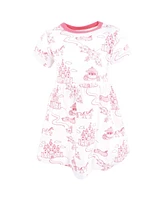 Hudson Baby Girls Cotton Dresses, Pink Fairytale Princess