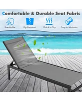 Gymax Patio Chaise Lounge Outdoor Adjustable Lounge Chair W/ 6-Position Backrest