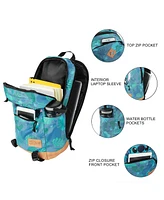 Disney Stitch Tropical Print 17.5" Hooded Backpack