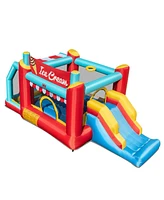 5-in-1 Ice Inflatable Bounce House with Ball Pit and Slide without Blower