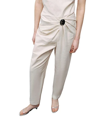 Nocturne Women's Asymmetrical Draped Detail Pants