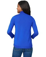 Melissa Paige Petite Mock Neck Asymmetric-Zip Sweater