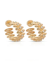 Ettika Thick Oval Dome Baguette Hoop Earrings