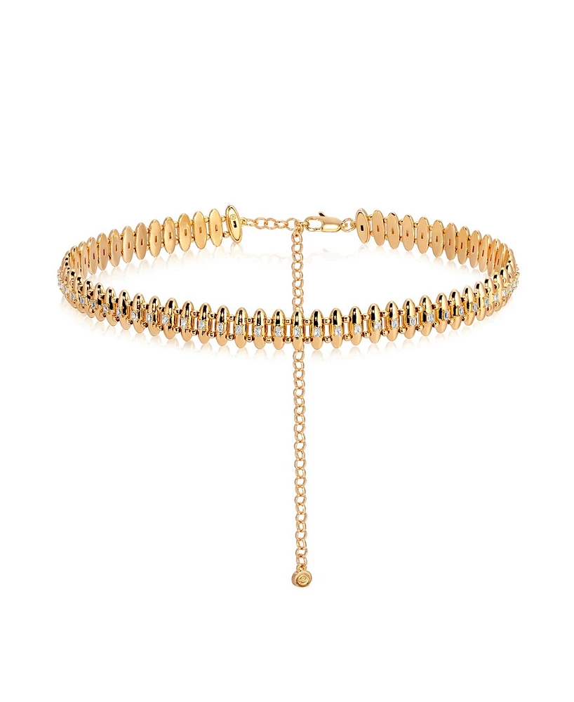 Ettika Oval Dome Baguette Chain Necklace