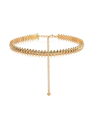Ettika Oval Dome Baguette Chain Necklace