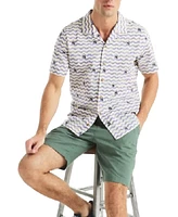 Jaws x Nautica Men's Classic-Fit Printed Button-Down Camp Shirt