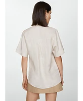 Mango Women's Pocket Linen Shirt