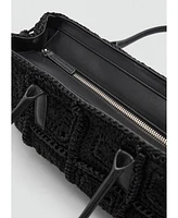 Mango Women's Crochet Shoulder Bag