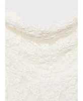 Mango Women's Draped Neck Lace Dress