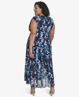 Dkny Plus Printed Empire Maxi Dress