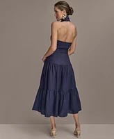 Donna Karan New York Women's Sleeveless Halter A-Line Dress