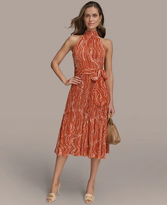 Donna Karan New York Women's Halter Chiffon A-Line Dress