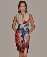 Donna Karan New York Petites Printed Scuba Sheath Dress